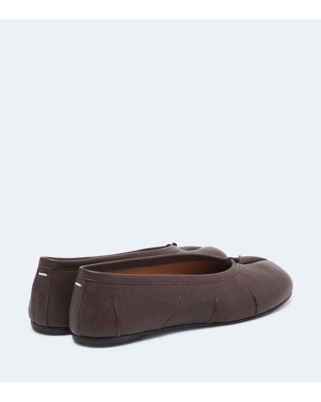 Maison Margiela Brown Tabi Leather Ballet Flats