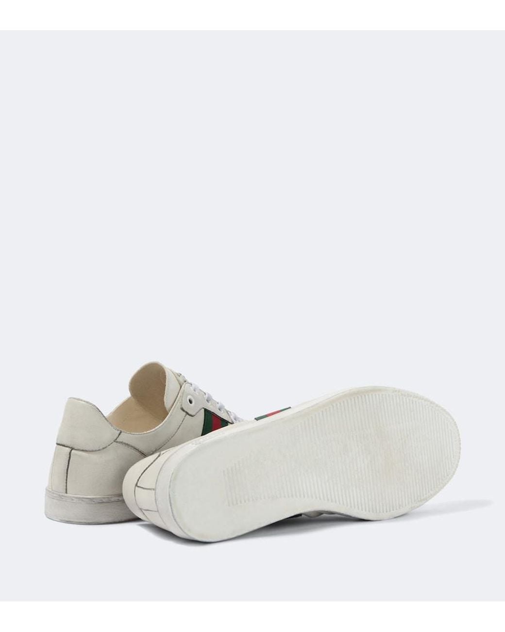 Gucci Metallic Stretch Web Stripe Leather Sneakers for men