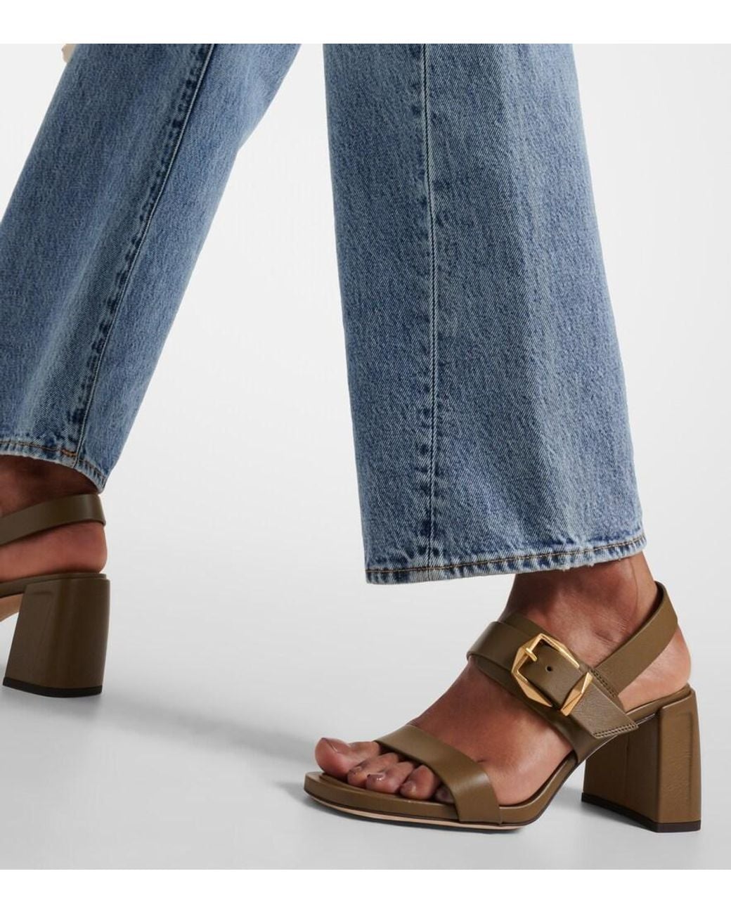 Jimmy Choo Brown Hawke 70 Leather Sandals