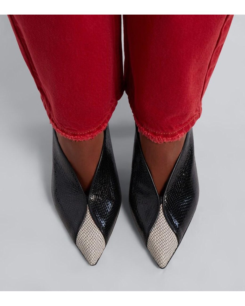 Isabel Marant Black Luza Snake-Effect Leather Pumps