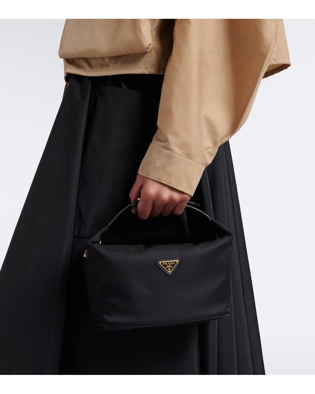 Prada Black Cherie Mini Re-Nylon Top-Handle Bag