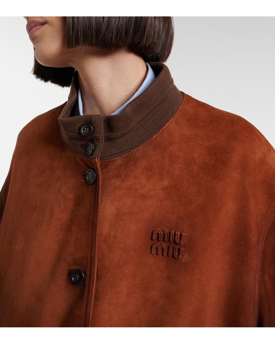 Miu Miu Brown Suede Bomber Jacket
