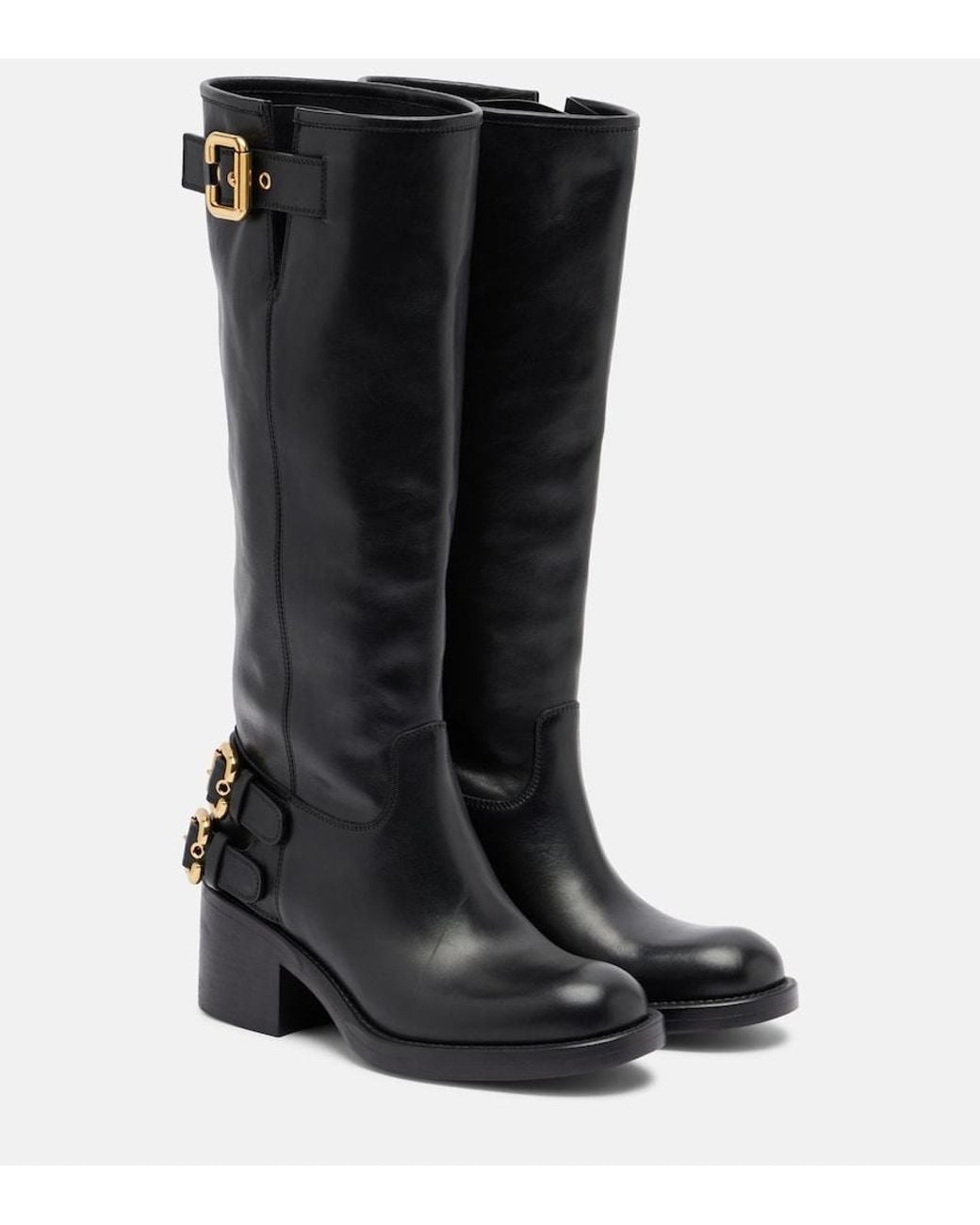 Chloé Black Dakota Leather Biker Boots