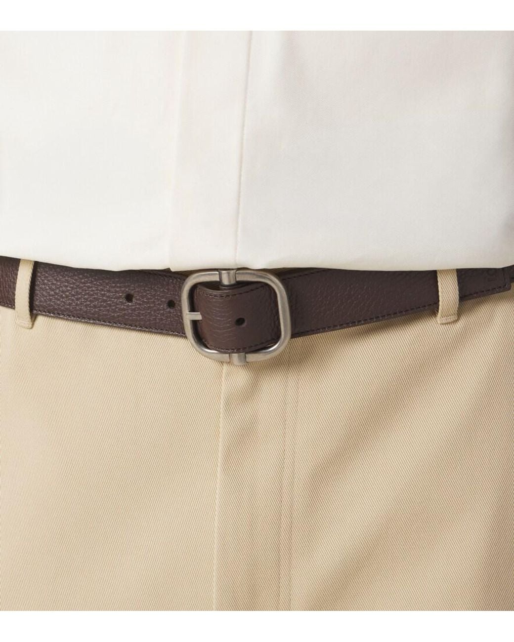 Loewe Brown Loop Reversible Leather Belt for men