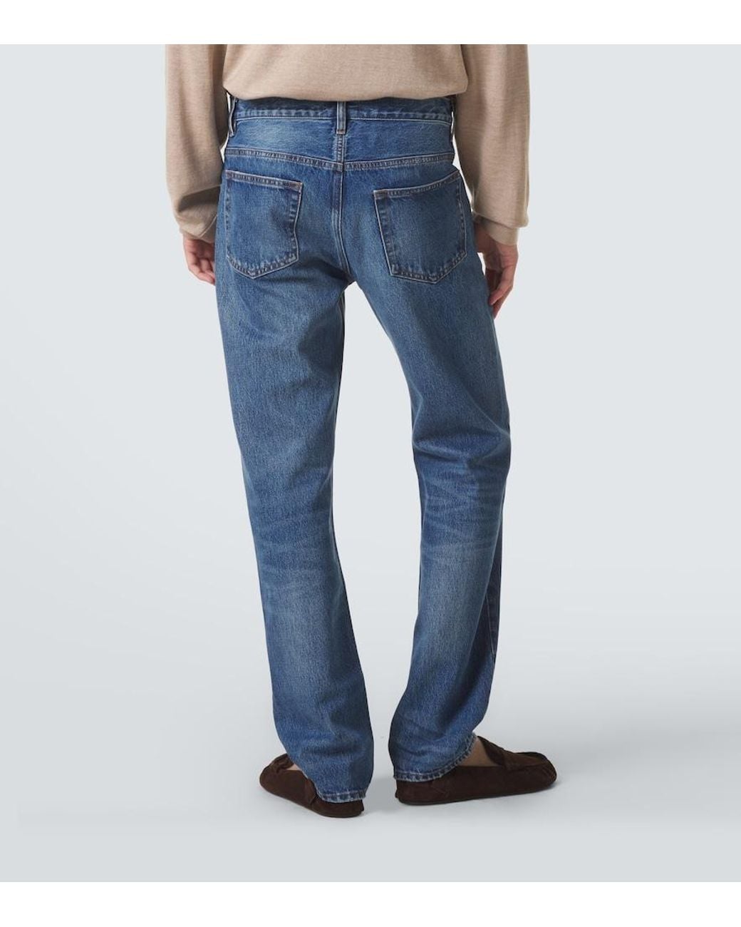 FRAME Blue Mid-Rise Straight Jeans for men