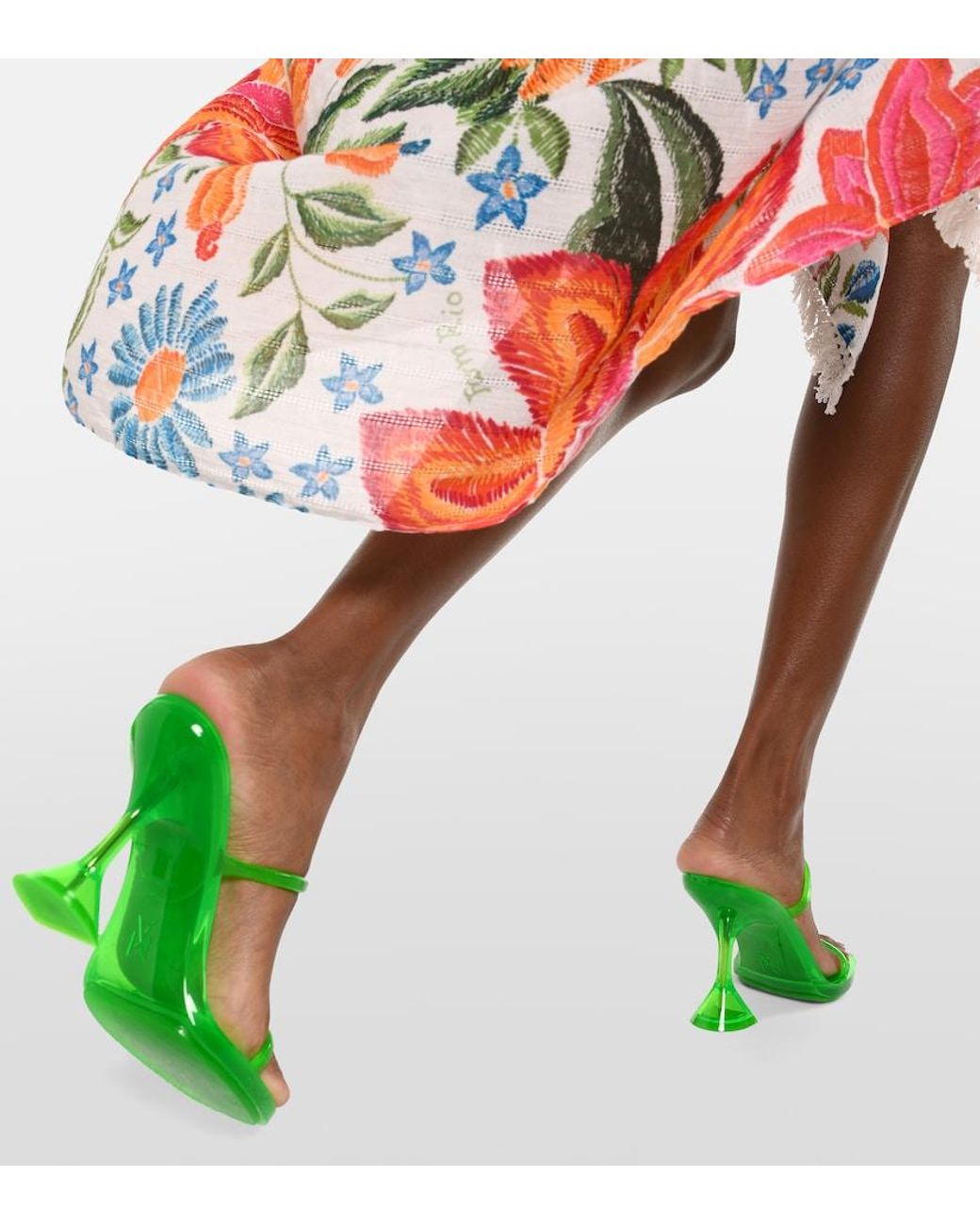 AMINA MUADDI Green Brito Pvc Mules