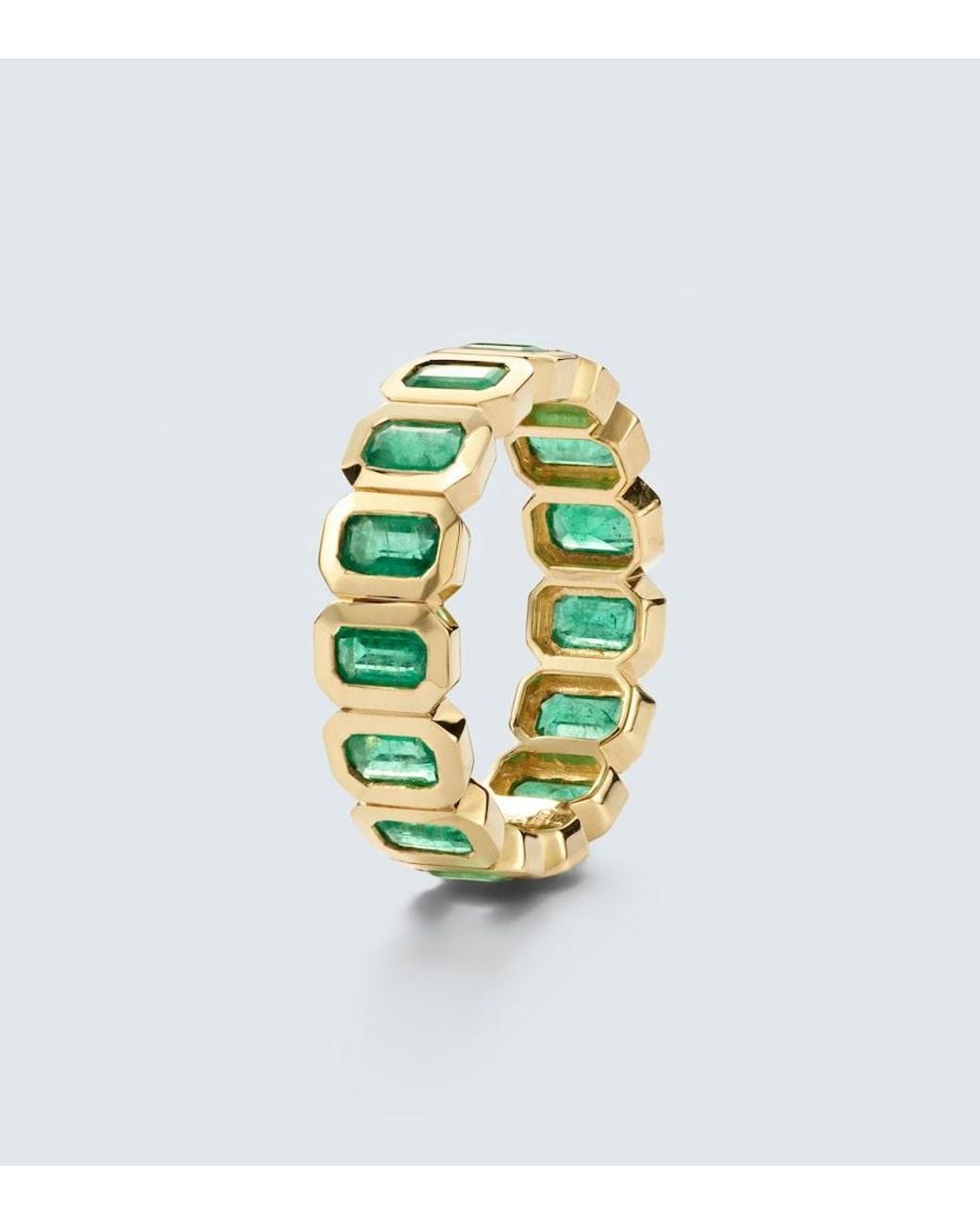 SHAY White 18Kt Ring With Emeralds for men