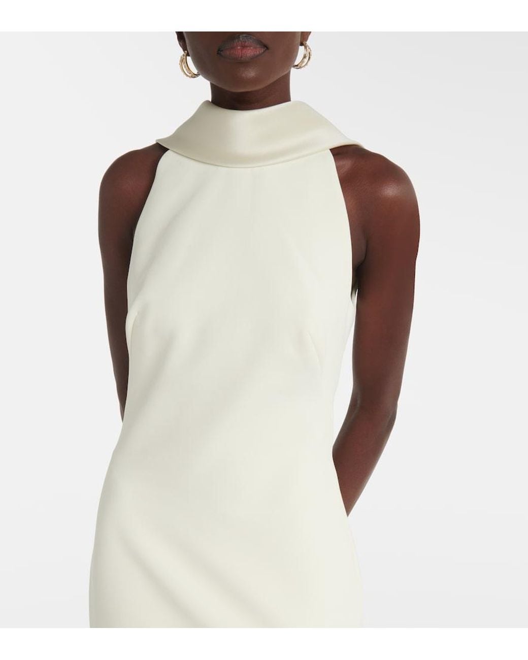 Safiyaa White Robe Holliana Aus Crepe Mit Satin