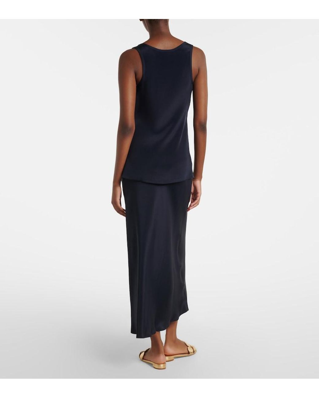 Max Mara Blue Sospiro Silk Satin Maxi Skirt