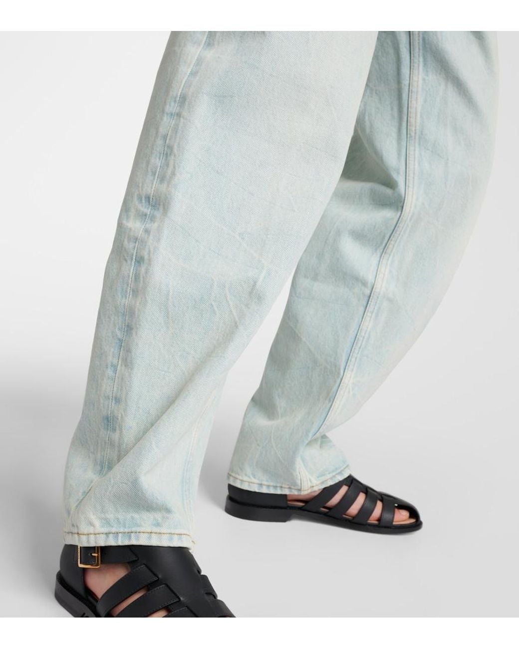 Re/done Blue Mid-Rise Straight Jeans