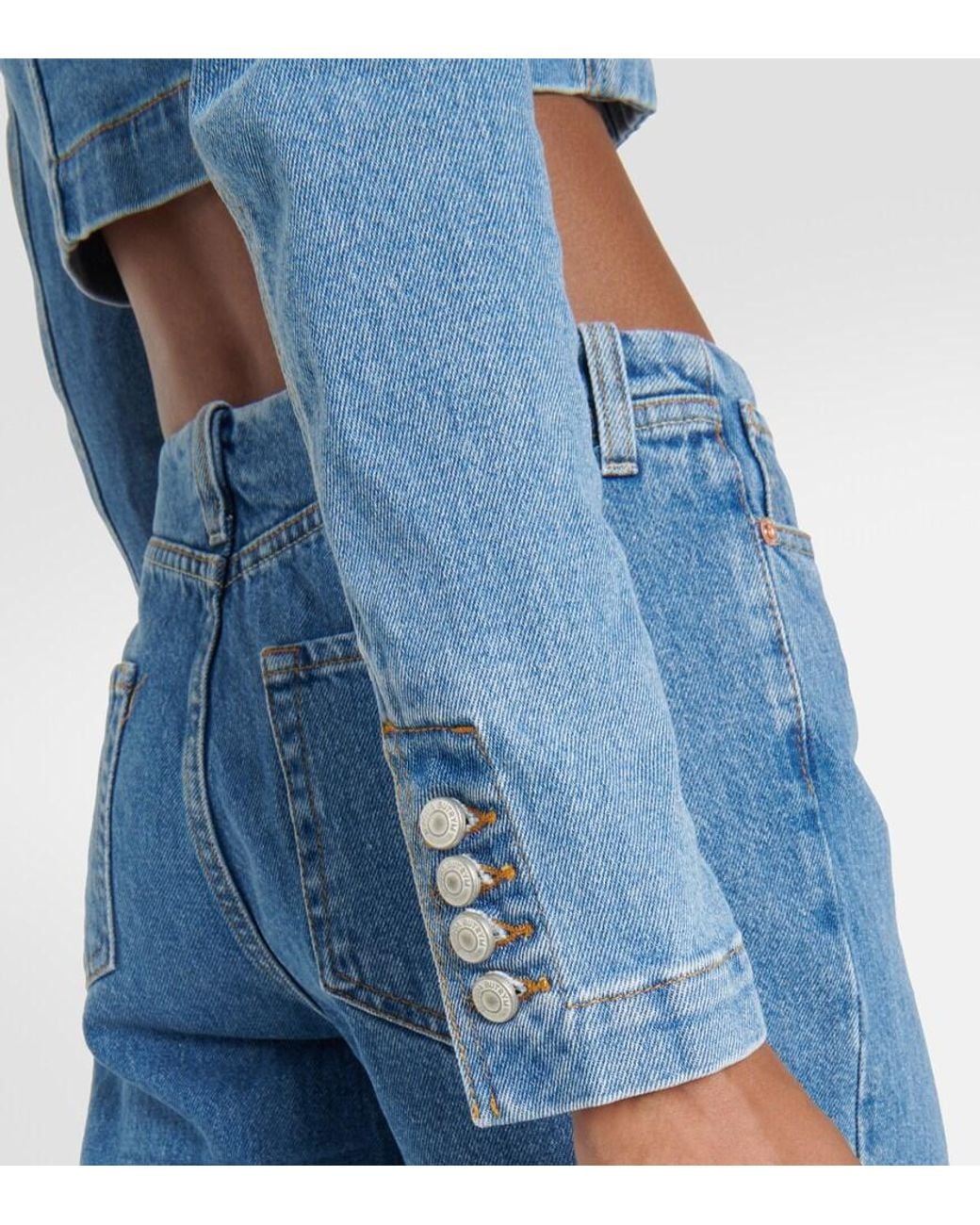Magda Butrym Blue Cropped Denim Top
