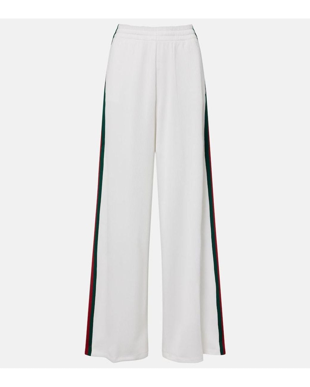 Gucci White Web Stripe Jersey Sweatpants