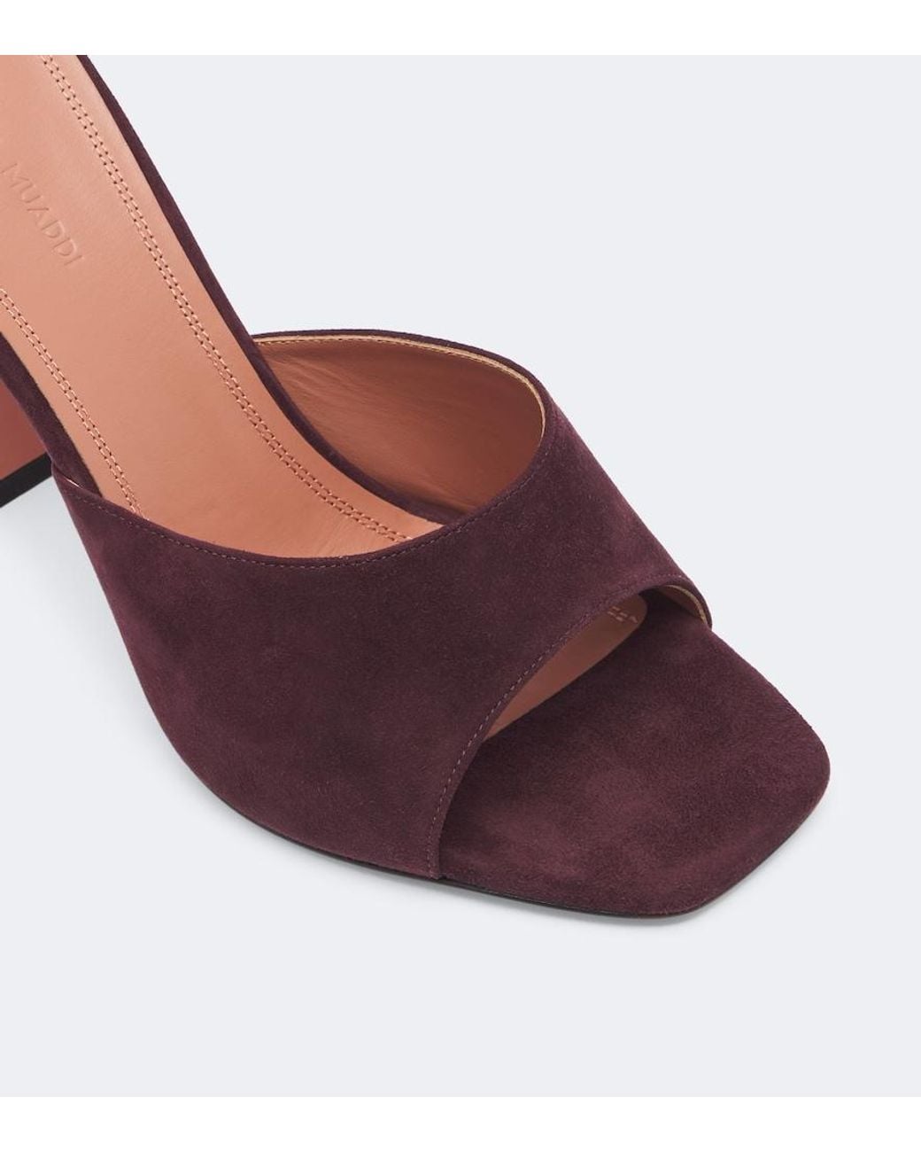 AMINA MUADDI Red Lupita Suede Mules