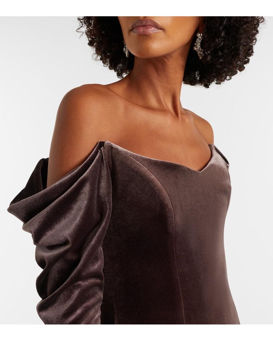 Alex Perry Purple Draped Velvet Gown