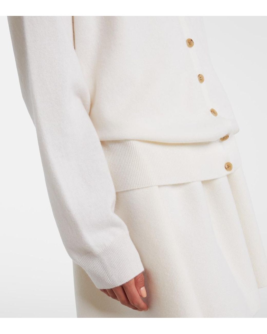 Lisa Yang White Jiani Cashmere Cardigan