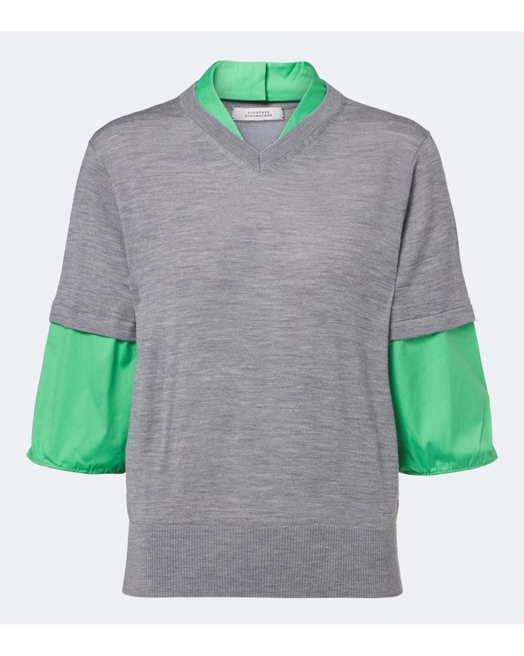 Dorothee Schumacher Green Layered Virgin Wool Top