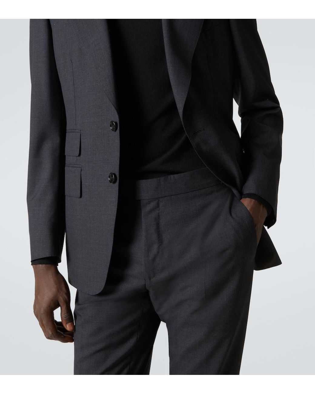 Tom Ford Black Shelton Super 120's Wool Suit for men