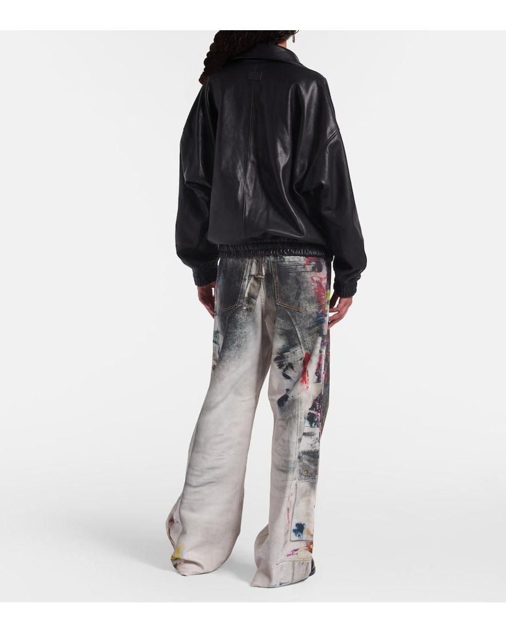 Acne Black Logo Leather Jacket