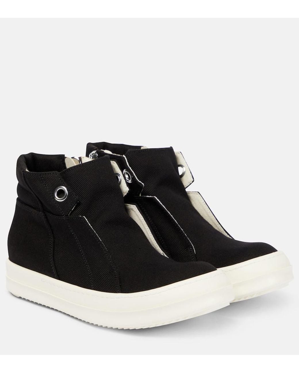 Rick Owens Black Dunk Denim High-Top Sneakers