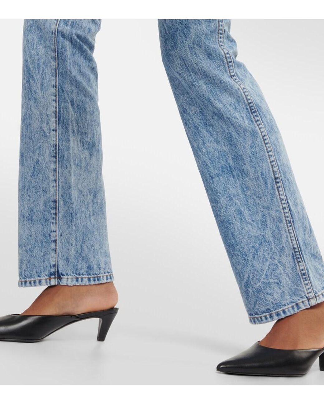 Khaite Blue Danielle High-Rise Straight Jeans