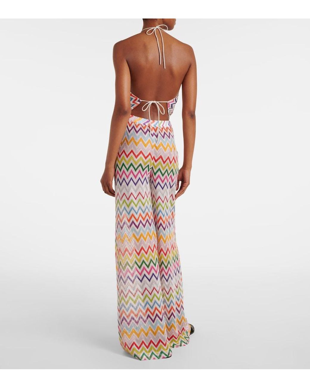 Missoni White Zigzag Halterneck Top