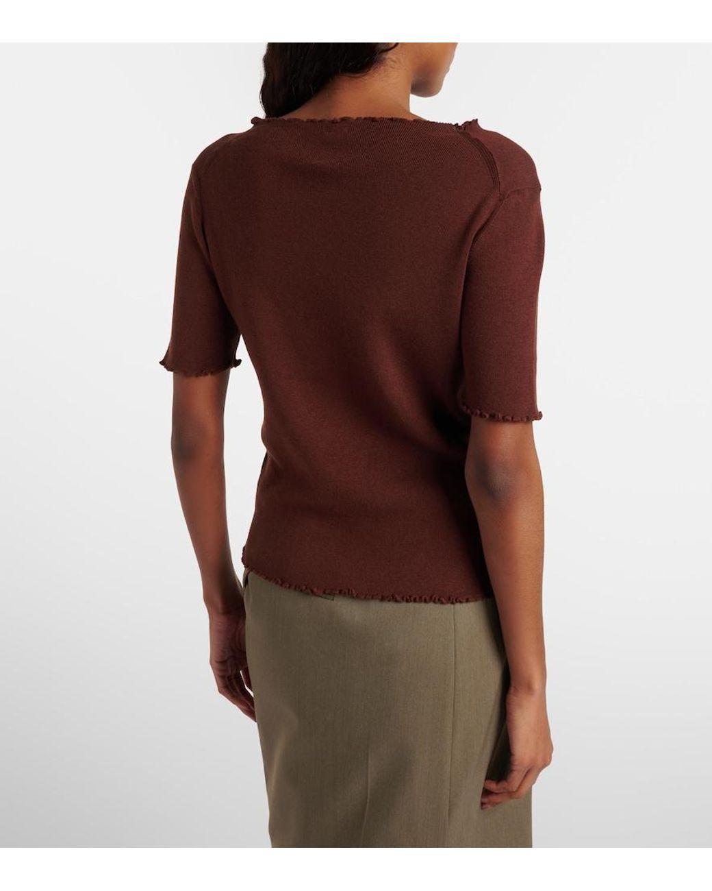 Jardin Des Orangers Brown Cotton, Silk, And Cashmere Sweater