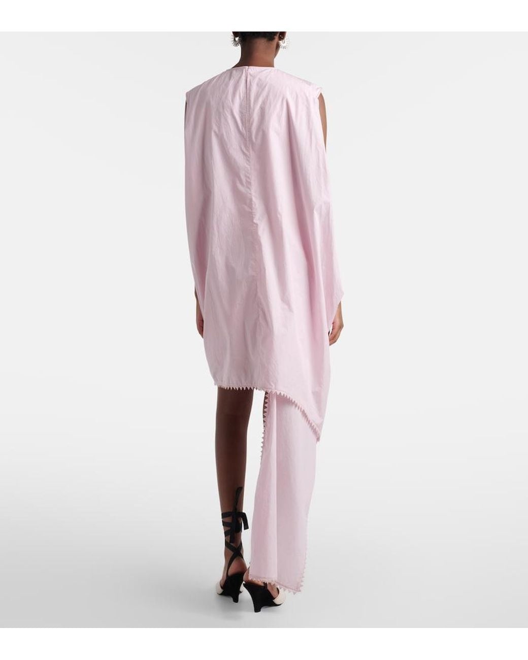 Jacquemus Pink Traversin Asymmetric Cotton Poplin Minidress