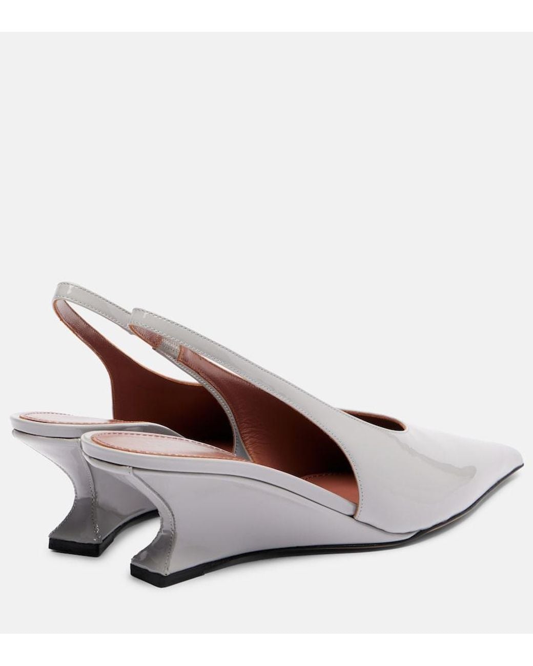 Paris Texas White Nina 50 Patent Leather Slingback Pumps