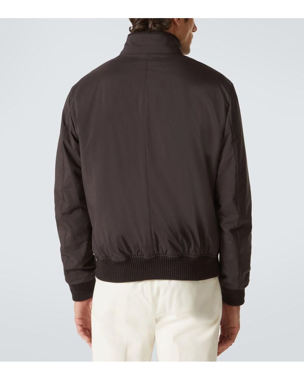Thom Sweeney Gray Technical Bomber Jacket for men