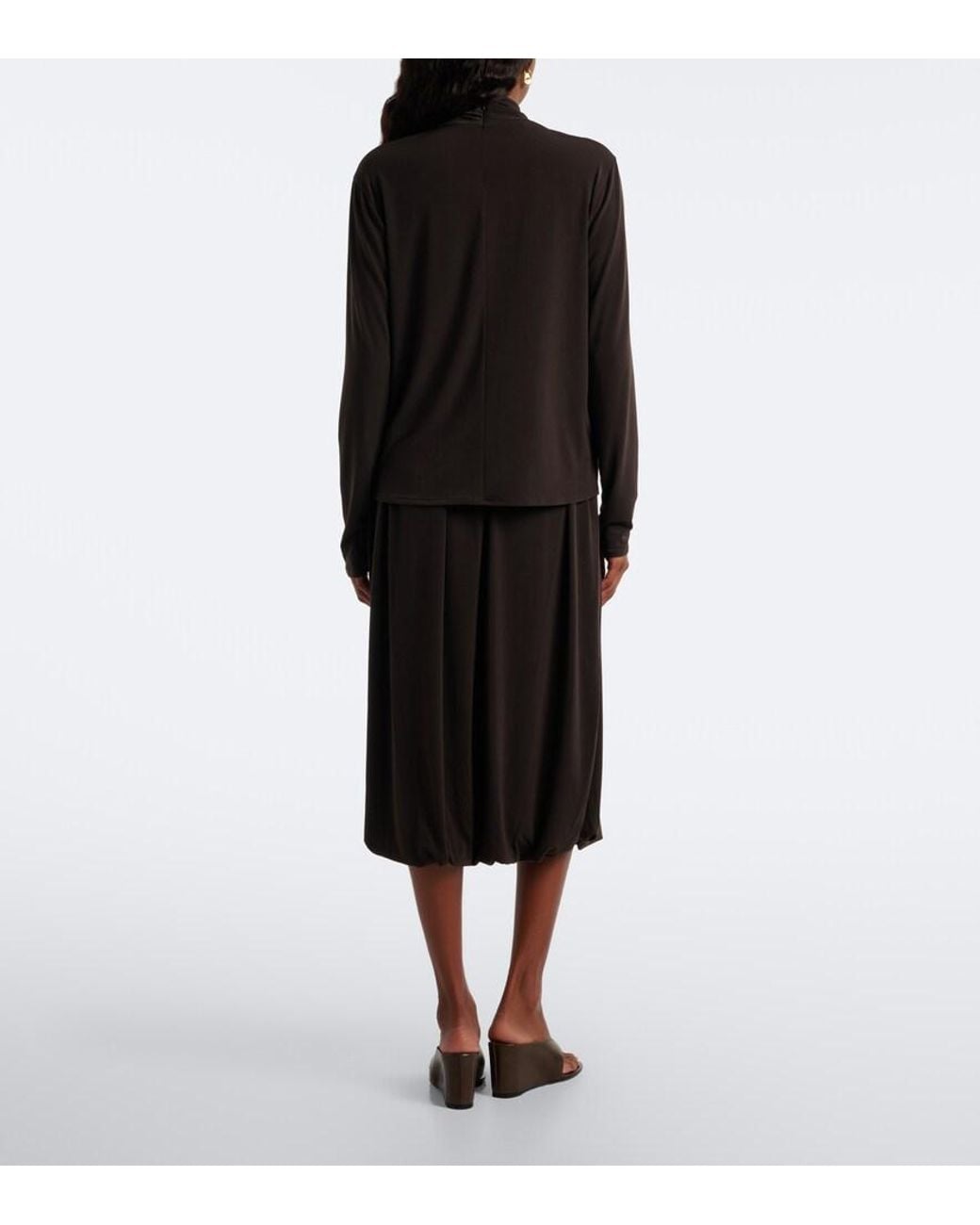Vince Black Jersey Midi Skirt