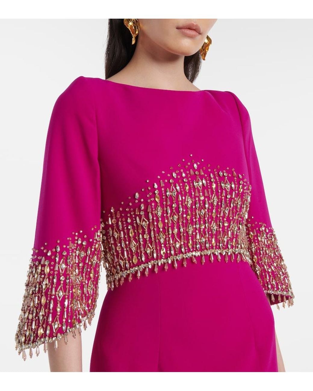 Jenny Packham Pink Electra Embellished Gown