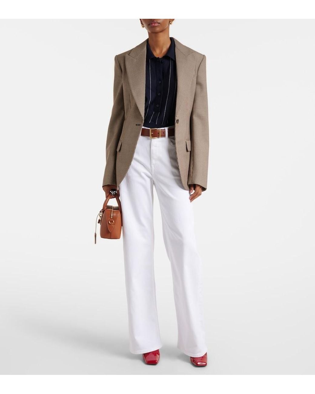 AG Jeans White New Baggy Wide-Leg Jeans