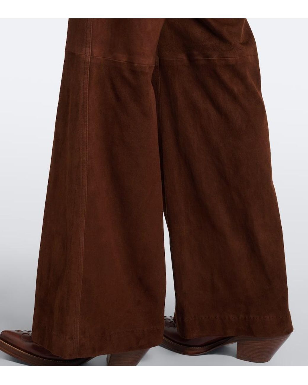 Polo Ralph Lauren Brown Beaton Suede Flared Pants