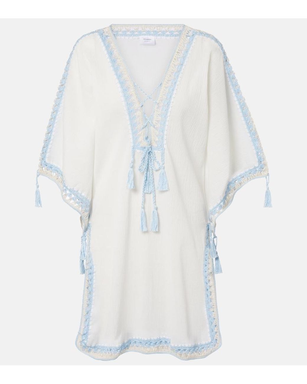 Anna Kosturova White Crochet Cotton Kaftan
