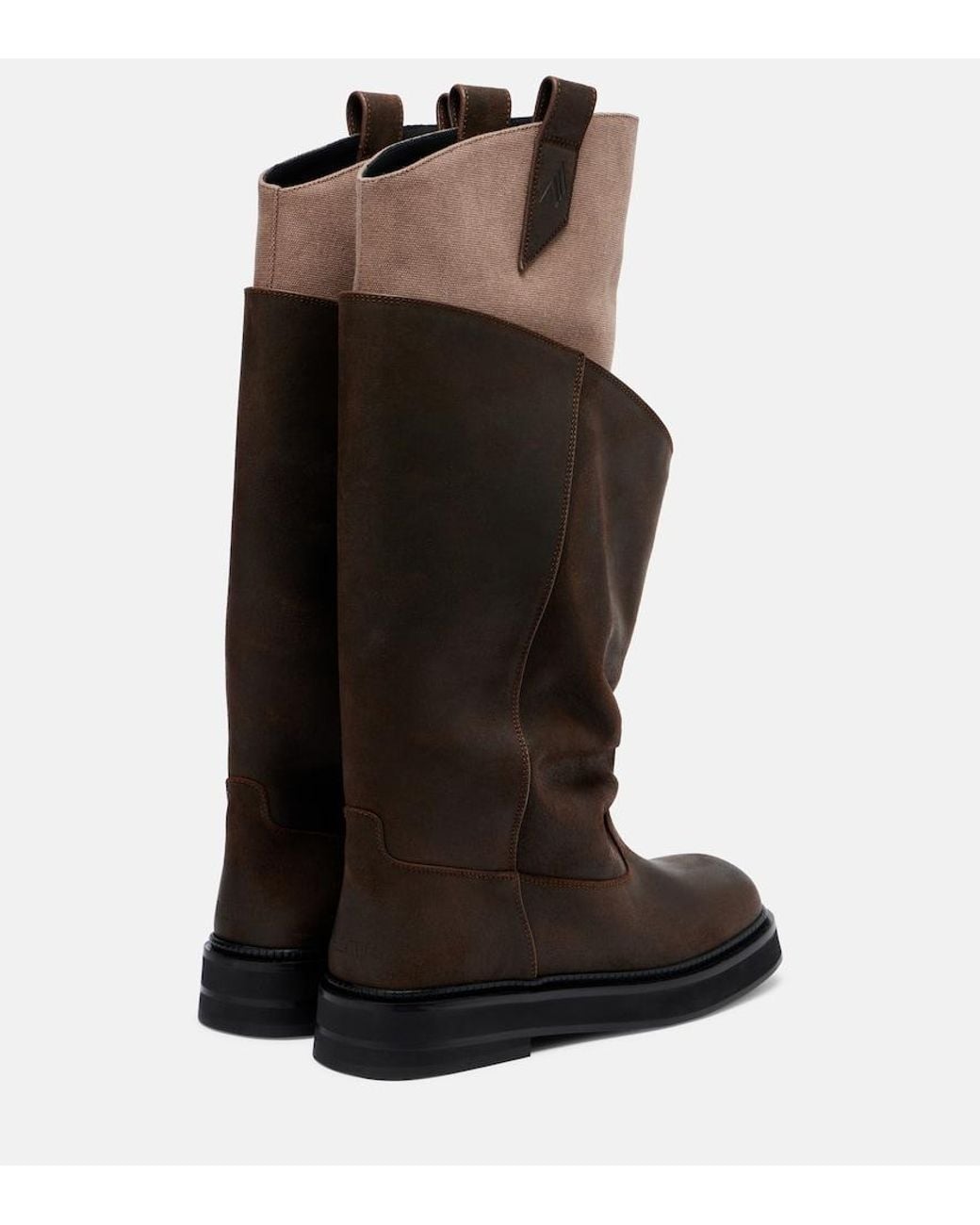 The Attico Black Robin Passeggiata Leather Combat Boots