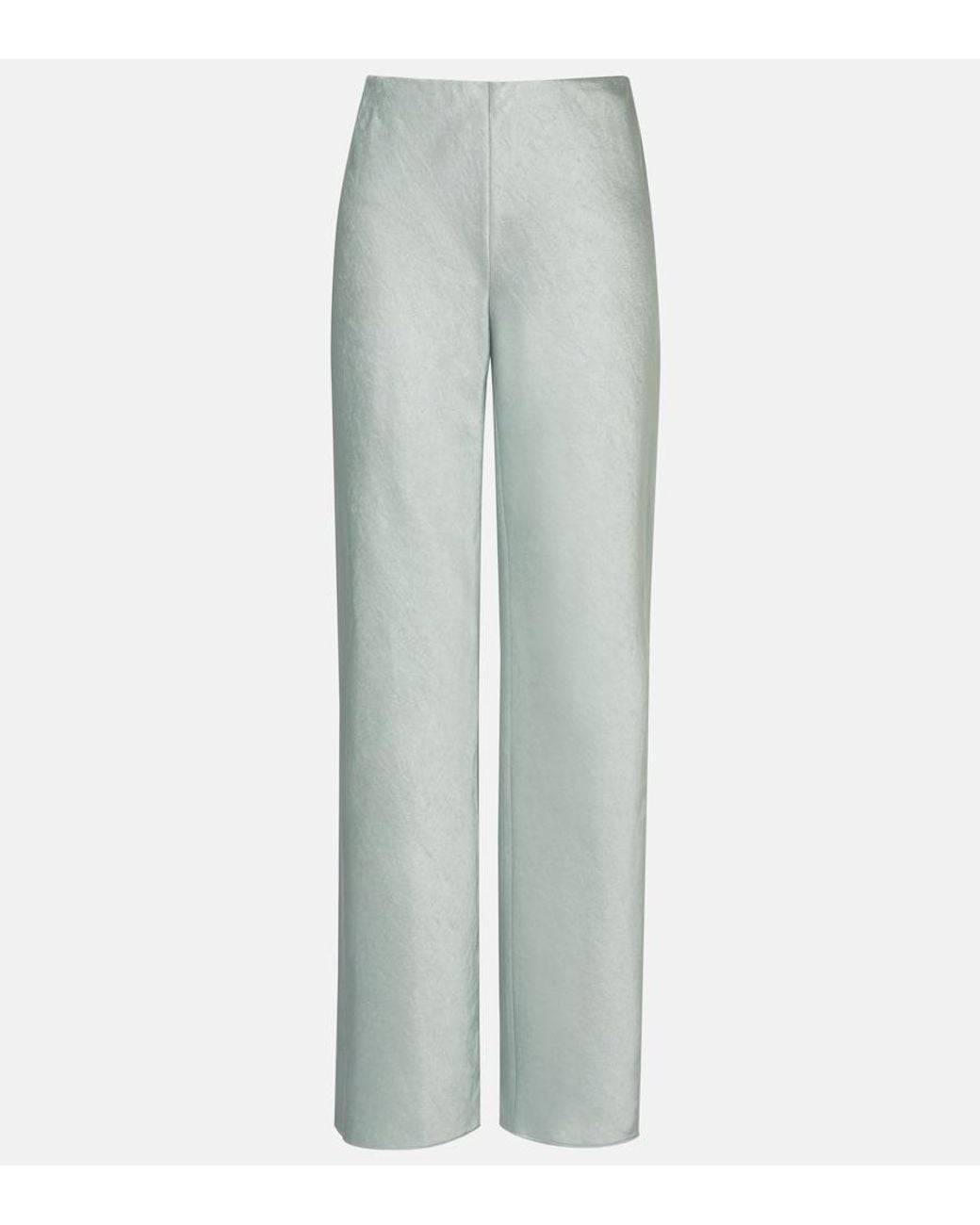 Vince Green Satin Wide-Leg Pants