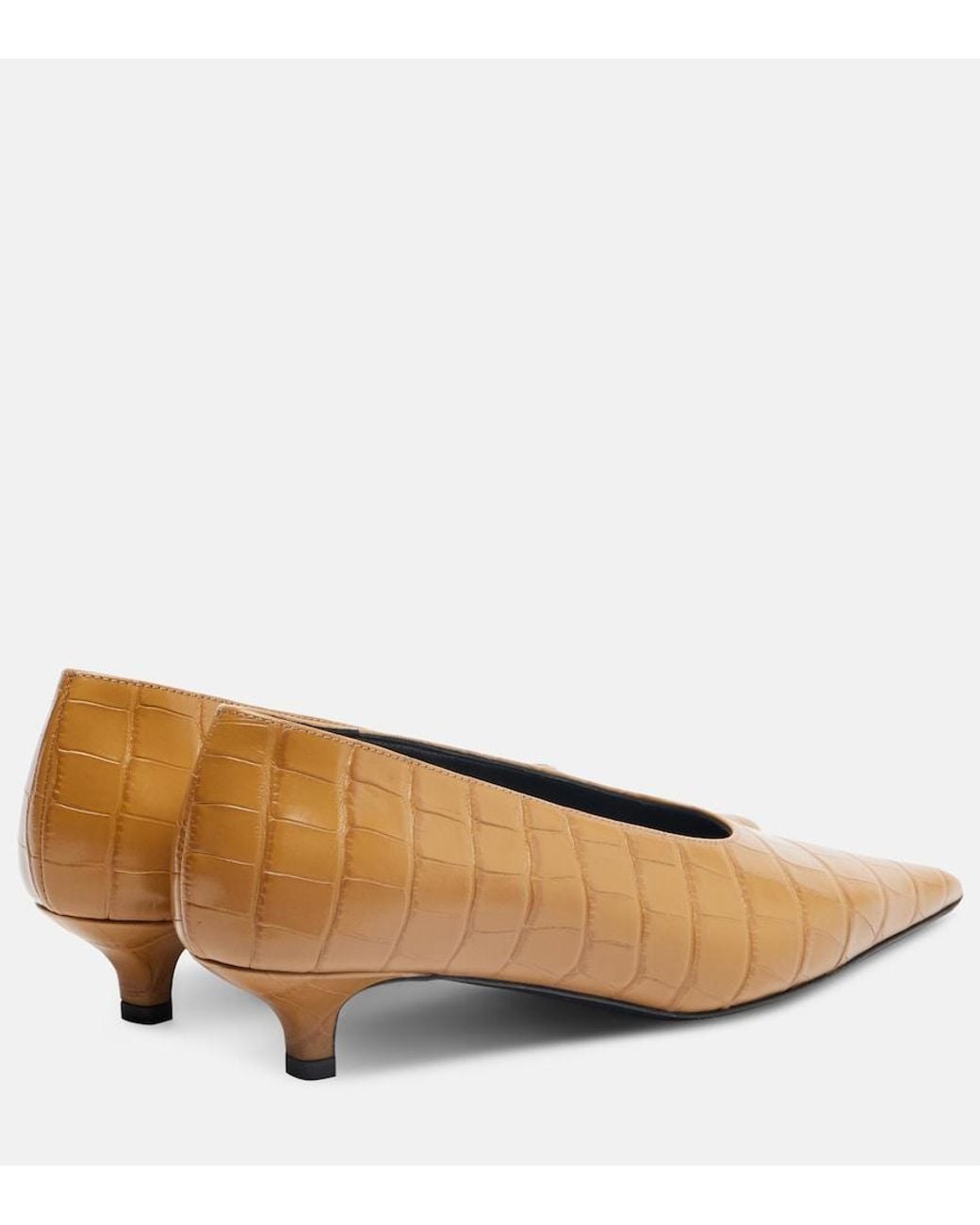 Totême Blue 35 Croc-Effect Leather Pumps