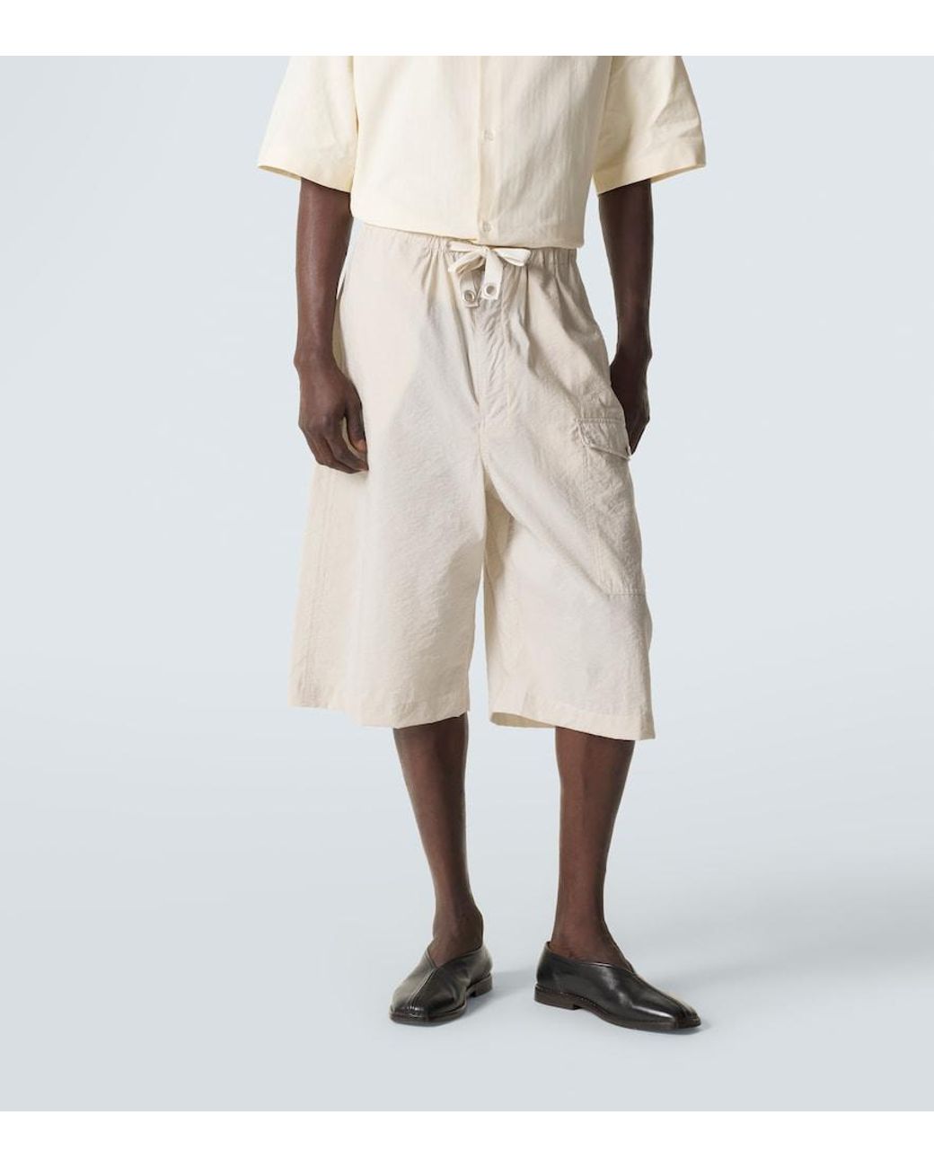 Lemaire Natural Cotton-Blend Bermuda Shorts for men