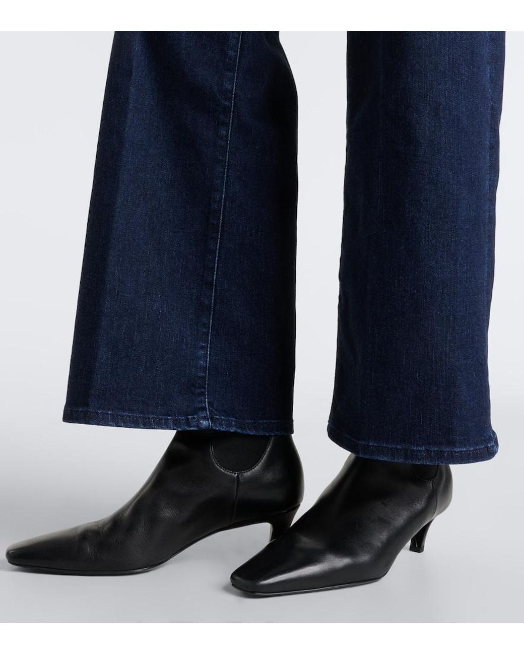 FRAME Blue Low Rise Wide-Leg Jeans