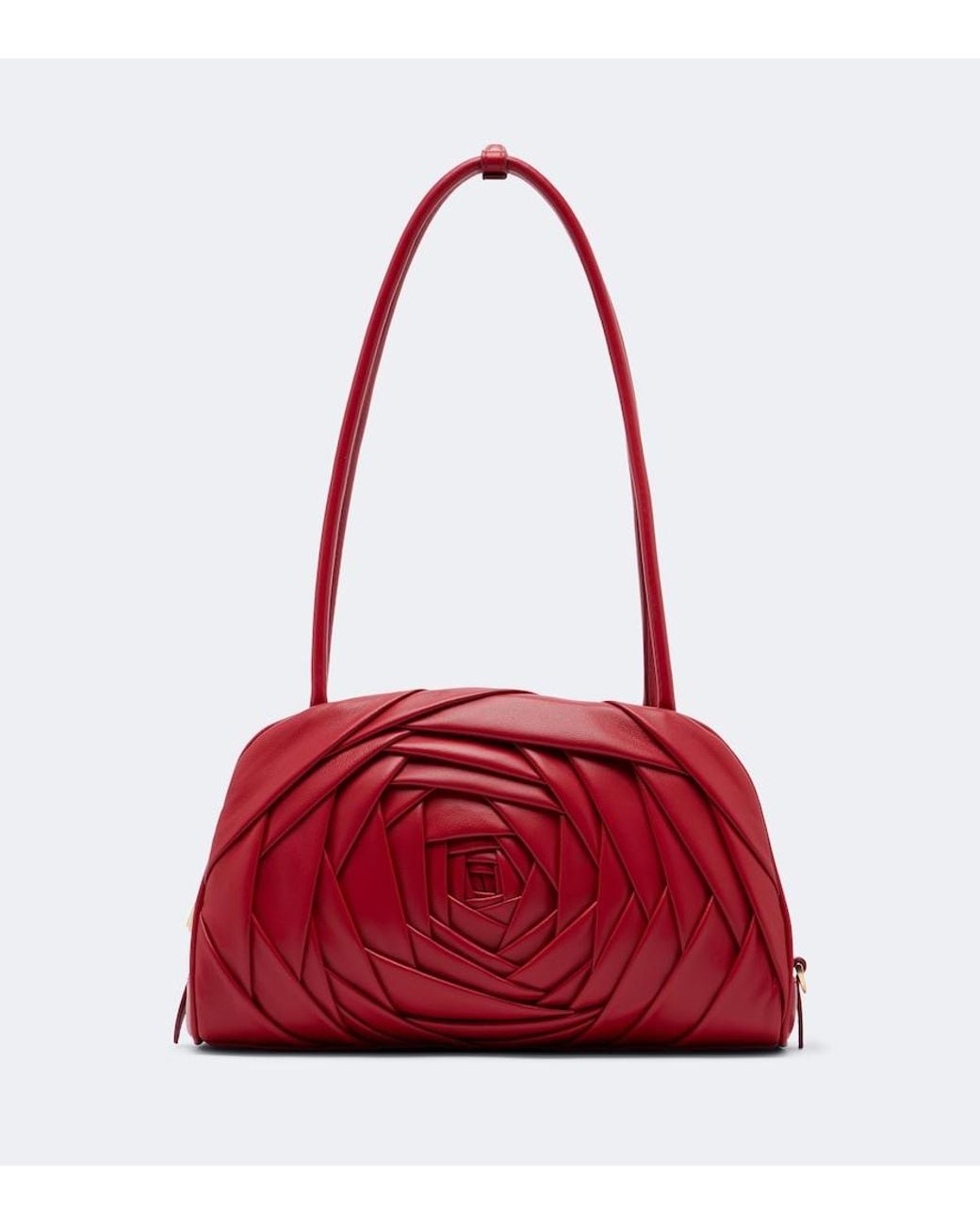 Roger Vivier Red Roseline Leather Shoulder Bag