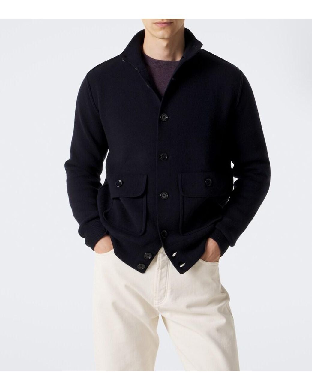 Allude Blue Wool And Cashmere Jacket for men