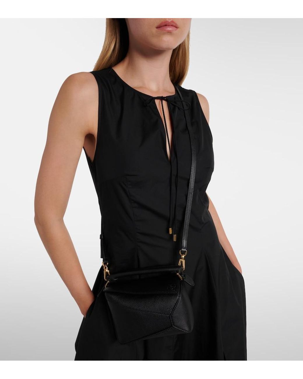 Loewe Black Puzzle Edge Mini Leather Top-Handle Bag