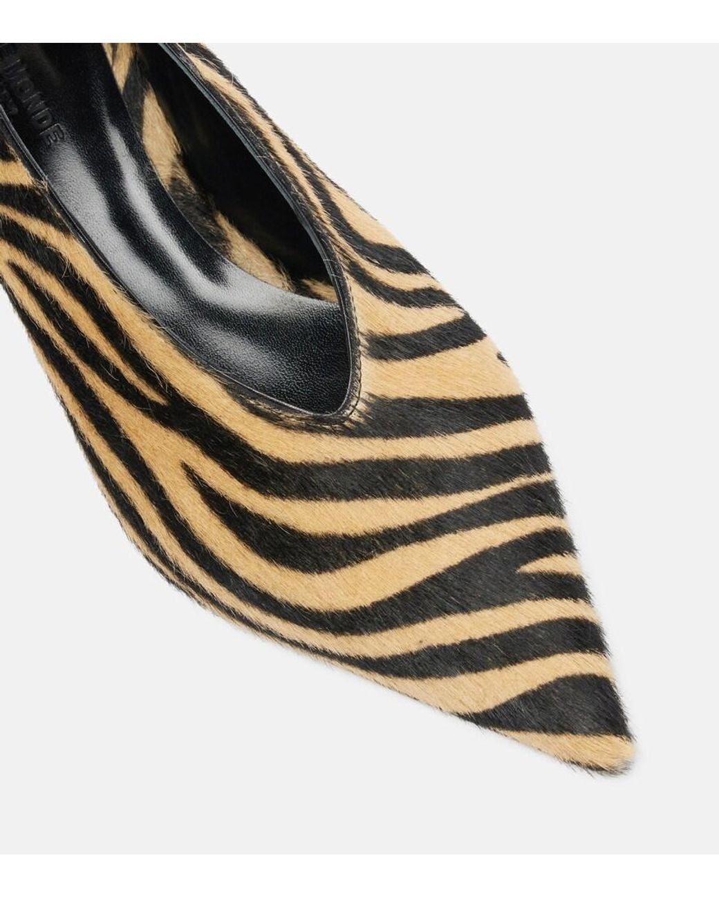 Le Monde Beryl Brown Babouche 40 Zebra-Print Calf Hair Pumps