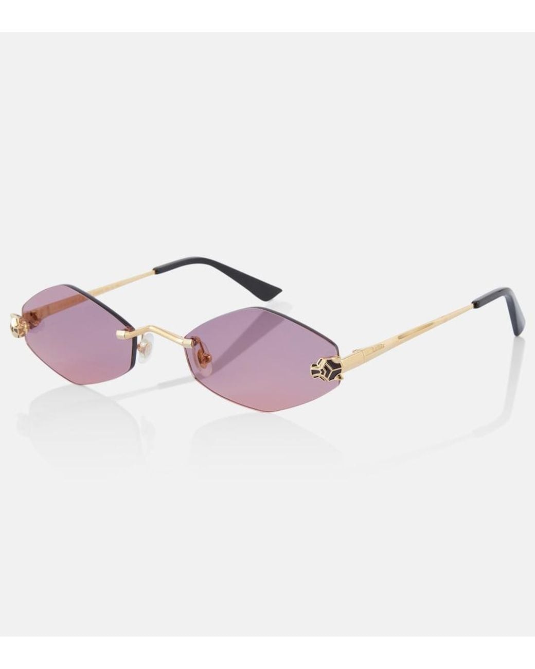 Cartier Pink Panthere De Cartier Geometric Sunglasses