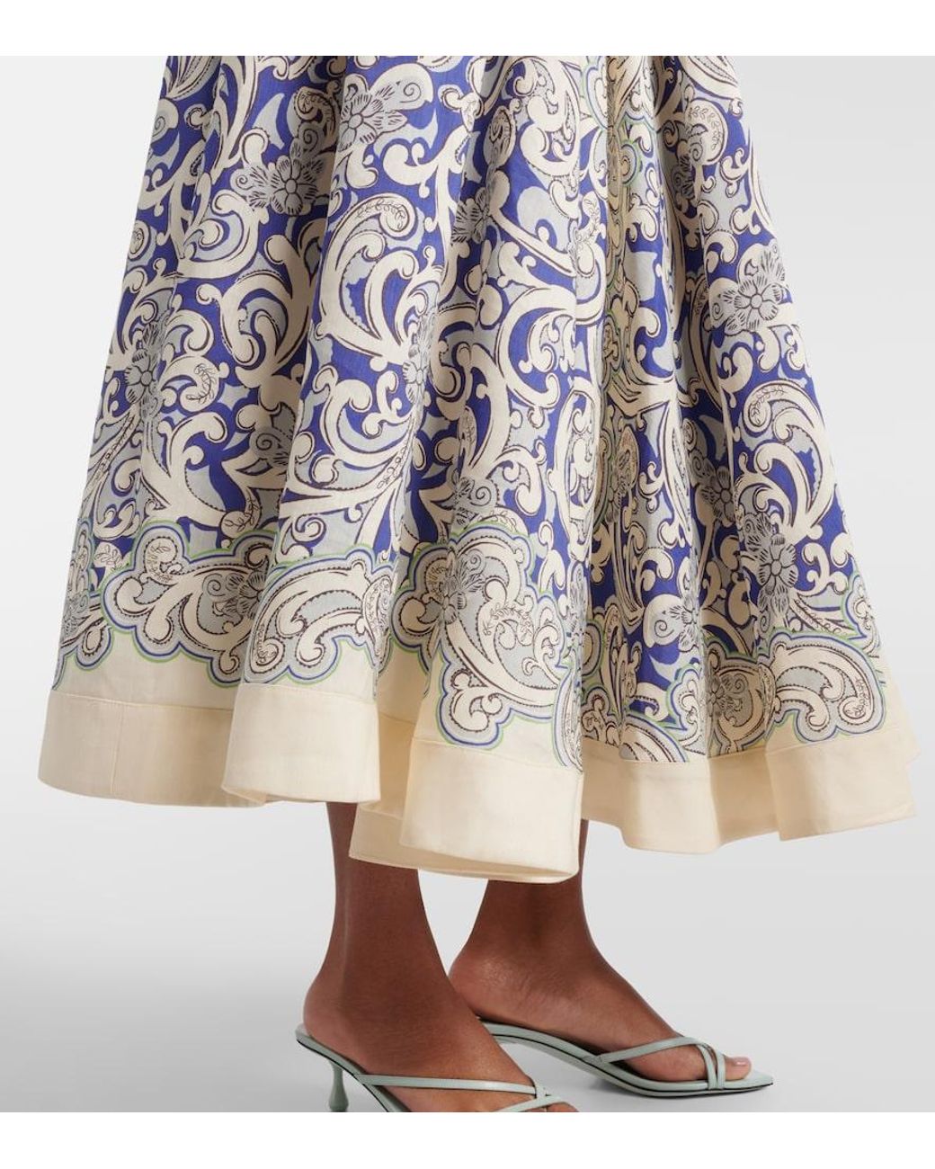 ALÉMAIS White Printed Linen-Blend Dress