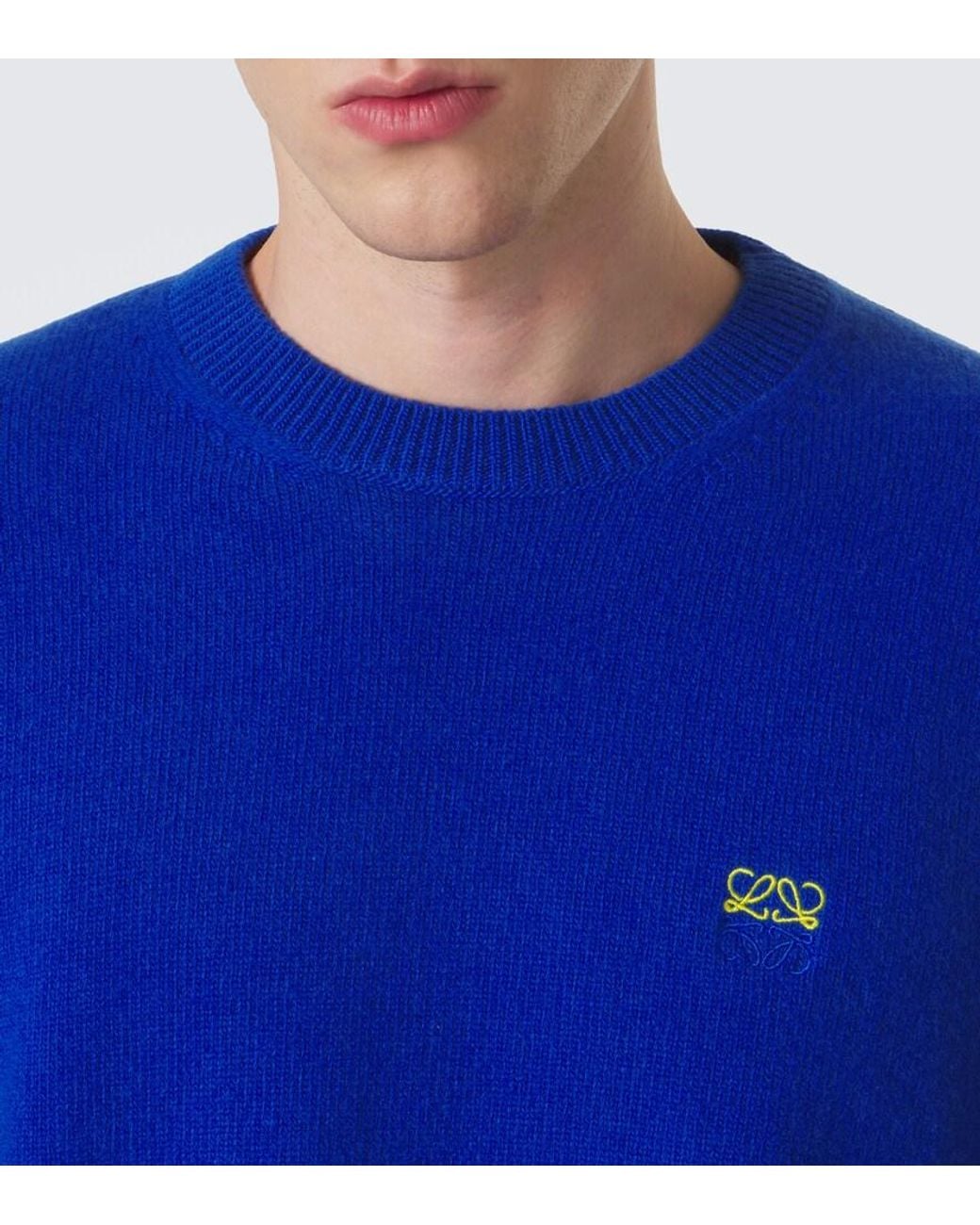 Loewe Blue Anagram Wool Sweater for men