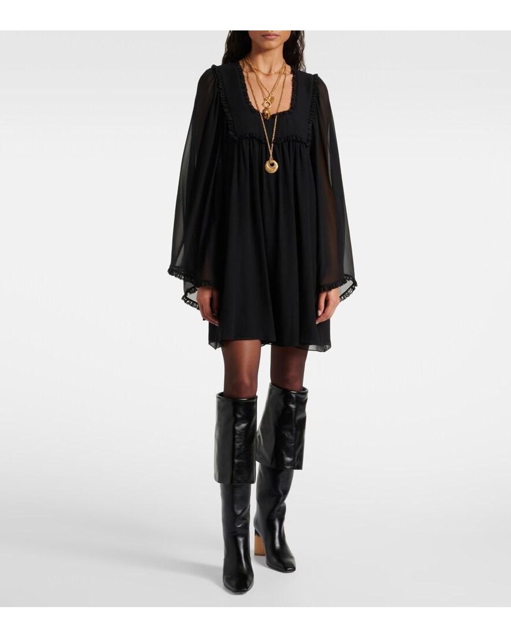 Chloé Black Stiefel Georgia 90 Aus Leder