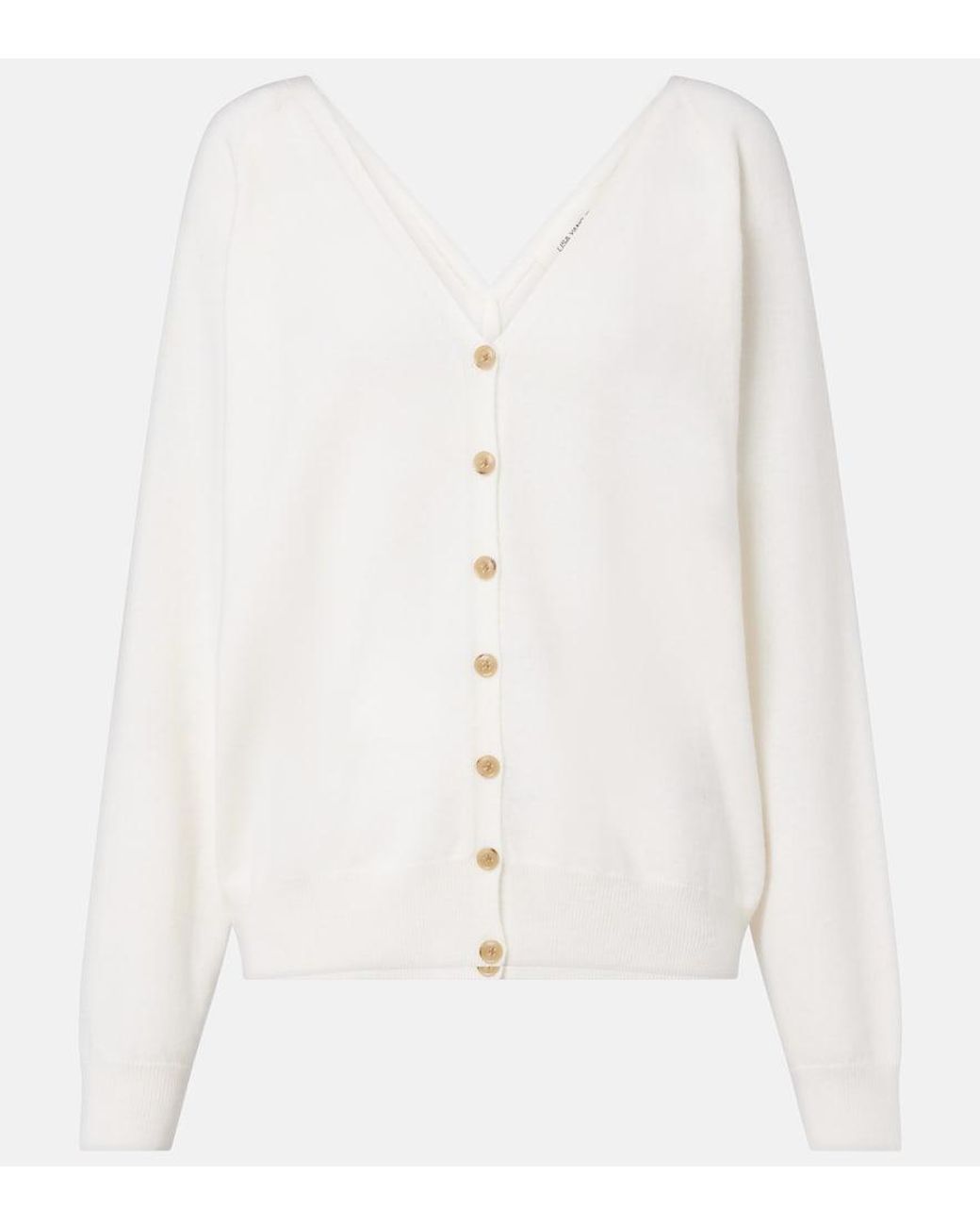 Lisa Yang White Jiani Cashmere Cardigan