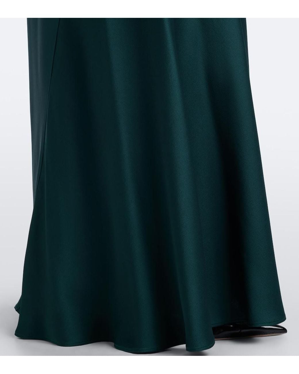 Max Mara Green Elegante Satin Maxi Dress