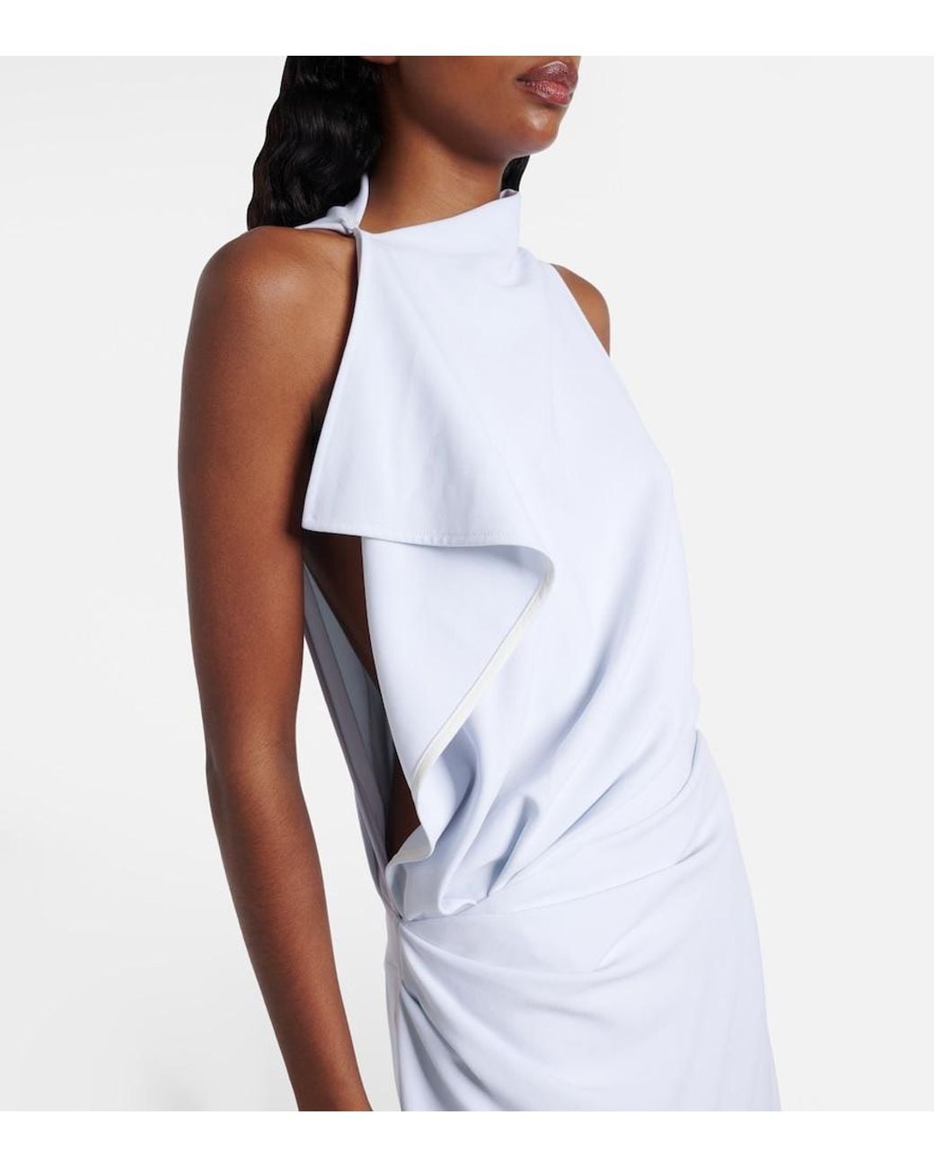 Proenza Schouler White Devyn Crepe Draped Maxi Dress